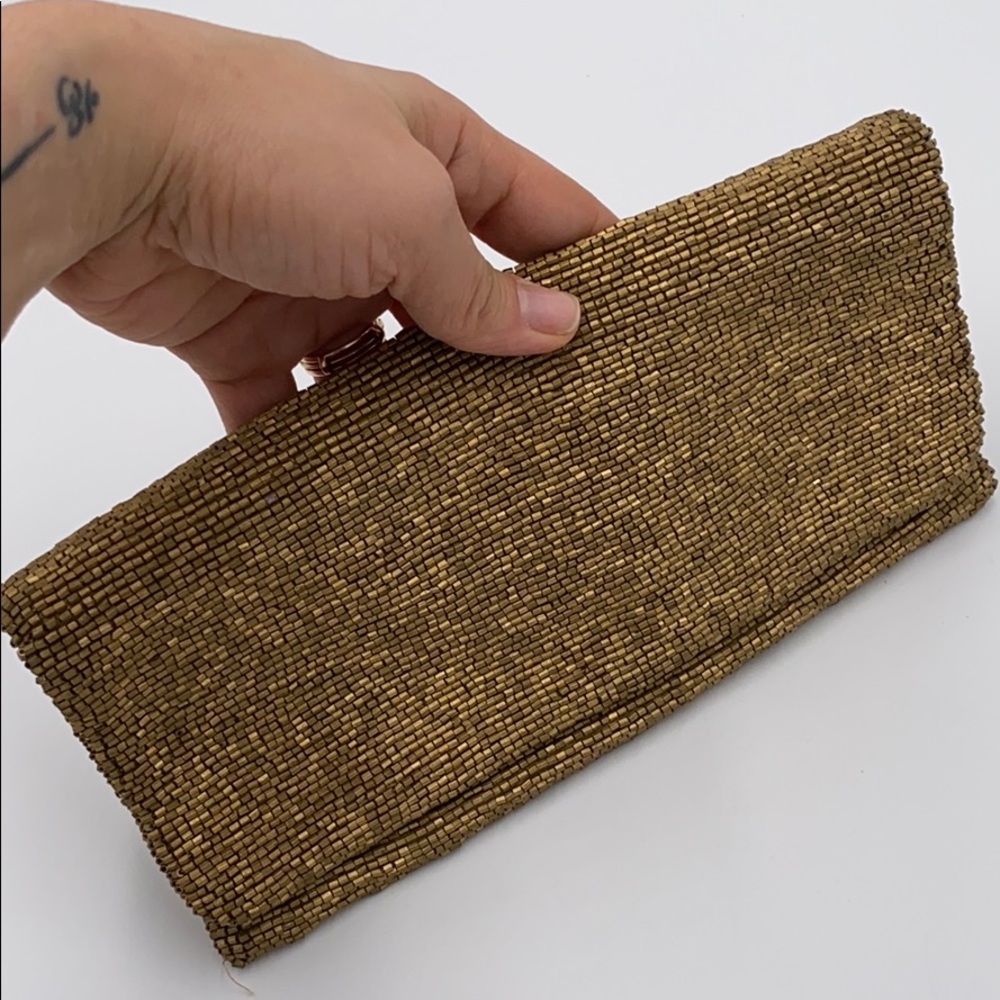 Moyna gold beaded special occasion evening clutch